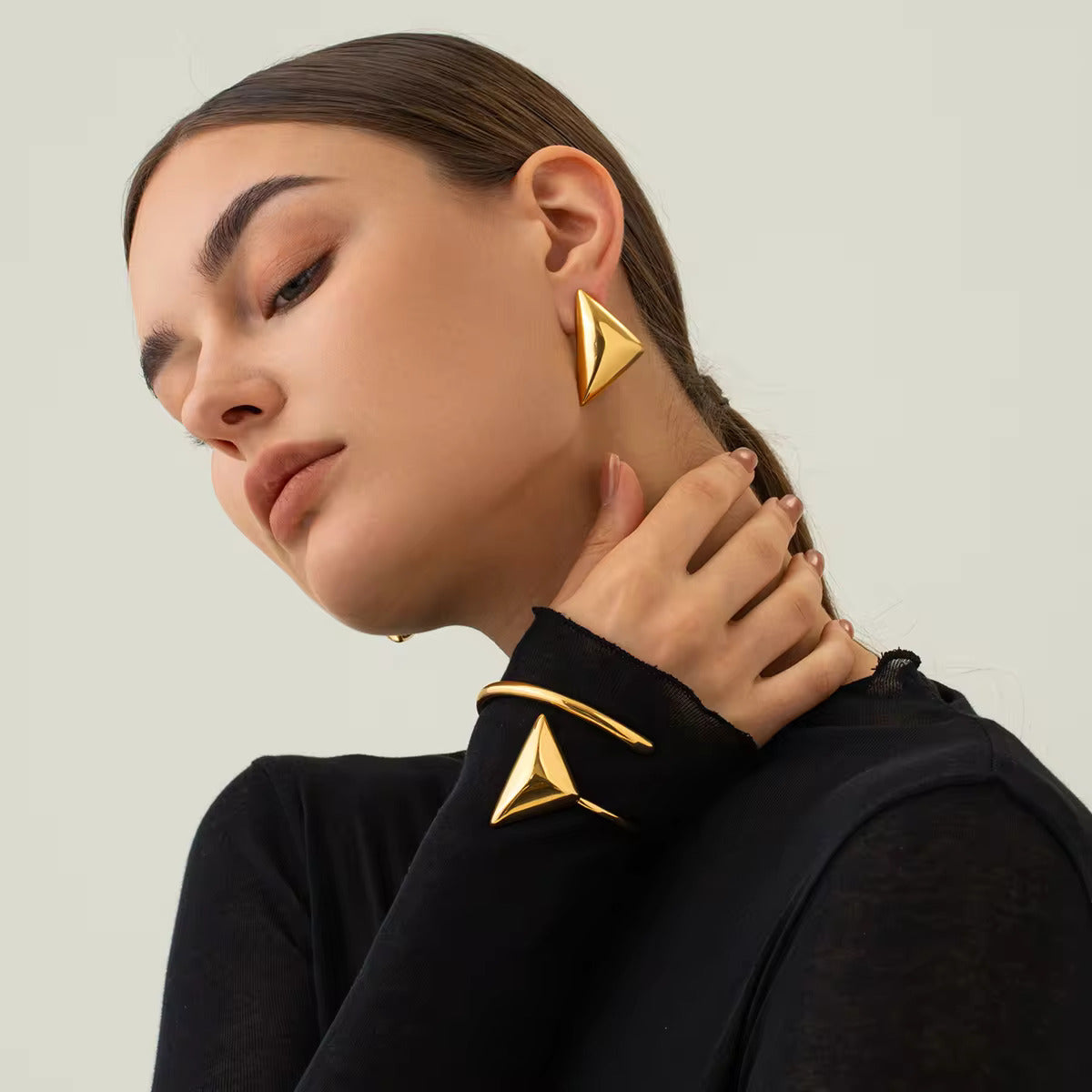 Bold Triangle Chic Studs