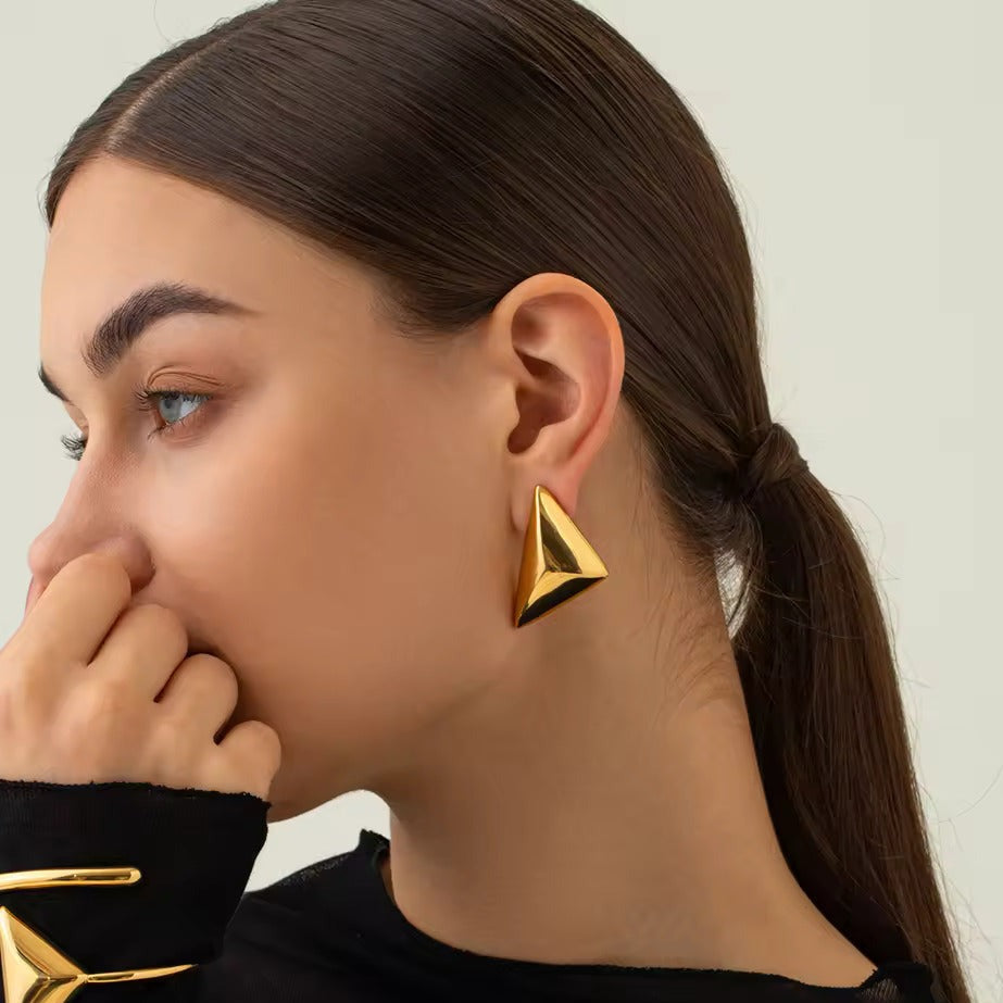 Bold Triangle Chic Studs